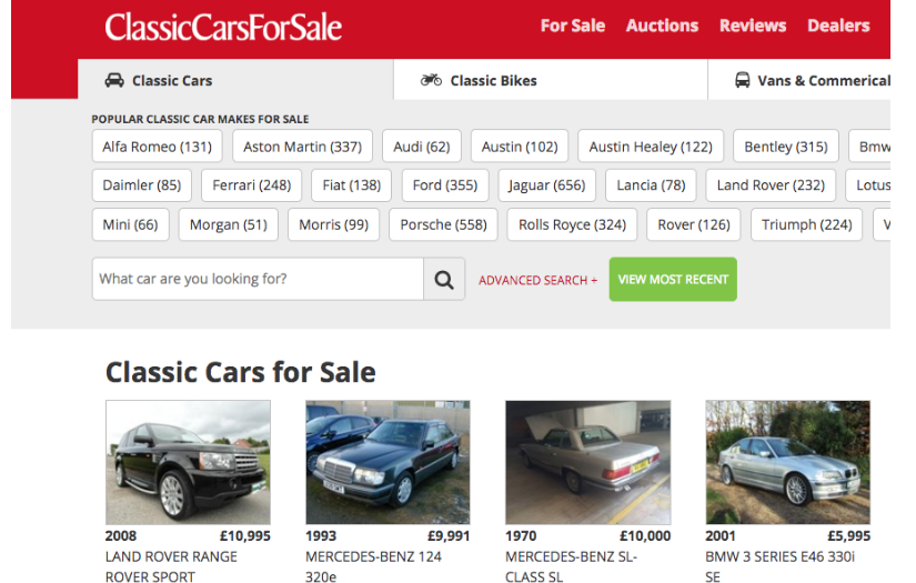 Classic Cars For Sale screenshot 1